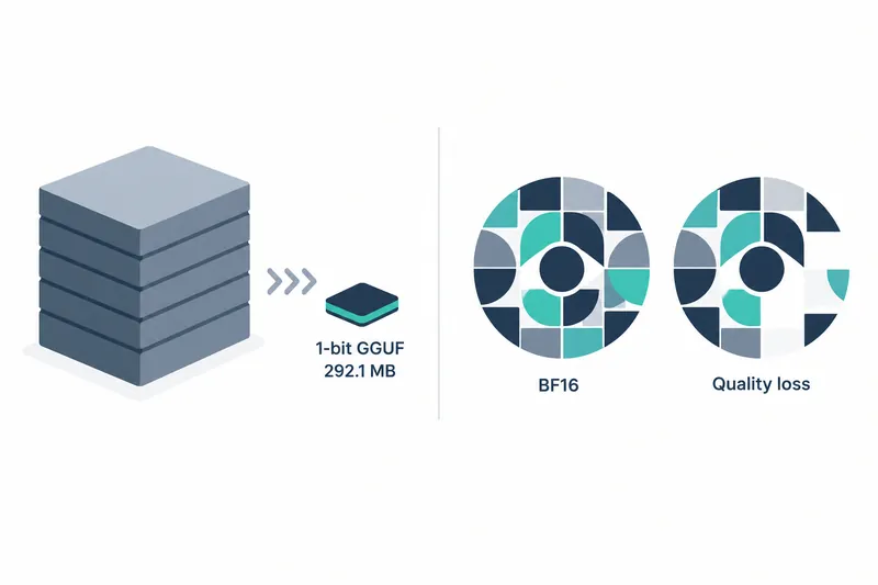 A conceptual diagram on a white background uses navy, blue-gray, and teal to show a large storage block shrinking into a small chip. Intact and incomplete circles sit side by side to represent reduced storage and quality loss.